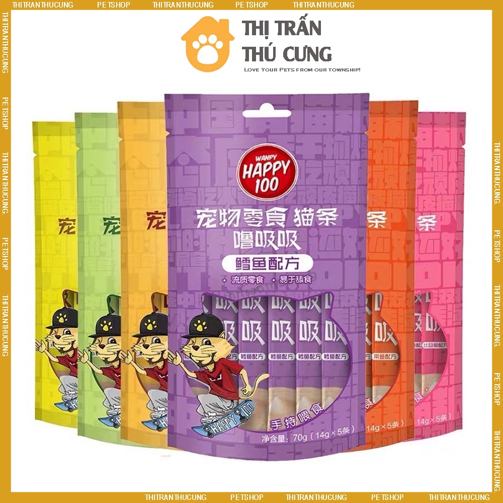 Súp thưởng cho mèo Wanpy Happy 100 gói 5 thanh* 14g