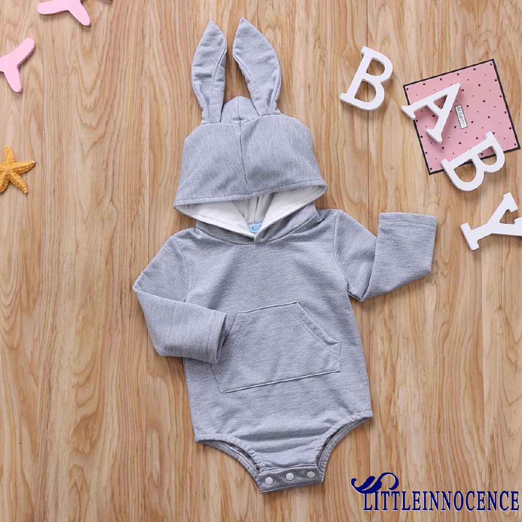 Bộ áo liền quần tay dài hình chú thỏ đáng yêu cho bé