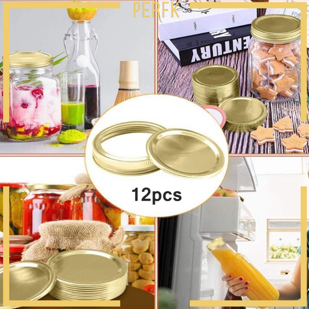 [PERFK] 12x Wide Mouth Mason Canning Jar Lids Kitchen 