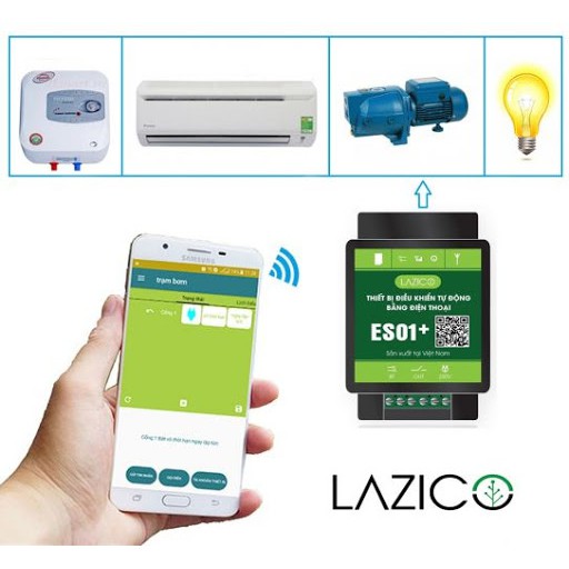 Công tắc điều khiển từ xa qua sim Lazico ES01+