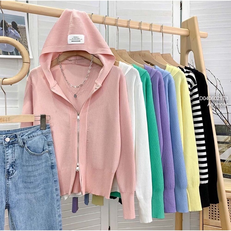 Áo khoác ngoài tay dài có nón khoá hai chiều hai loại TT0406