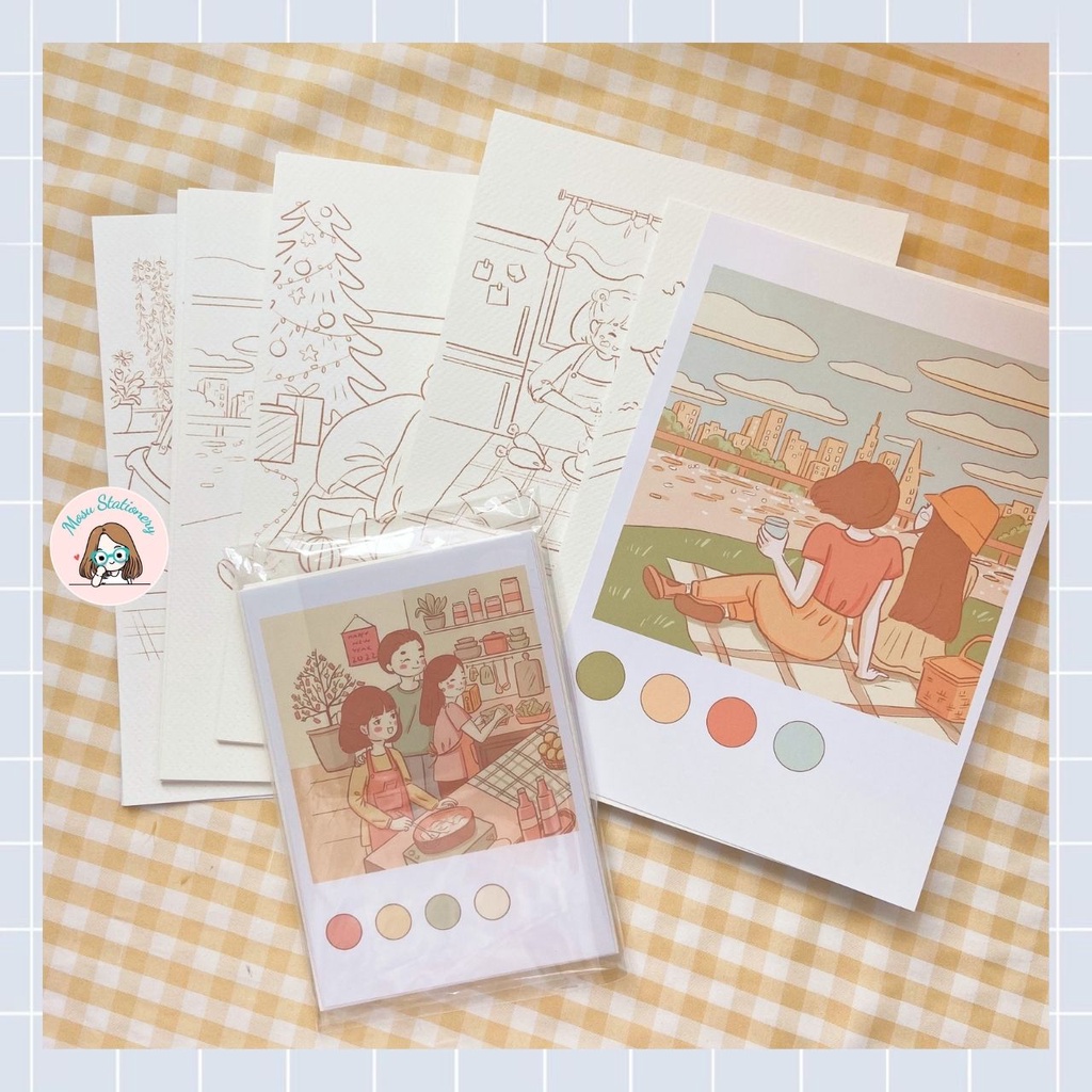 Tranh tô màu - "Câu chuyện 12 tháng " của họa sĩ Chono.phm - giấy ColdPress 300gsm
