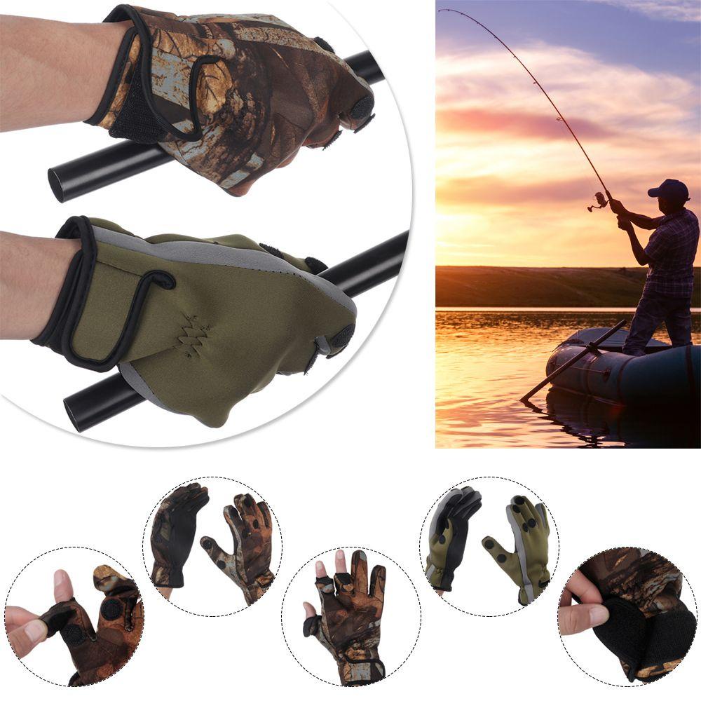 MAG Găng Tay Câu Cá 3 Ngón Bằng Da PU Chống Trượt Chống Thấm Nước