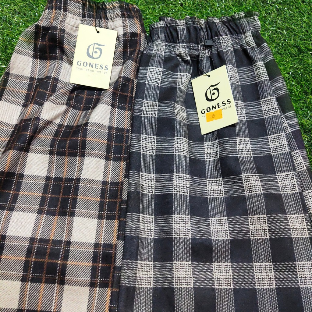 Chân váy midi Goness lưng cao hoạ tiết kẻ sọc phong cách Retro Hàn Quốc | BigBuy360 - bigbuy360.vn