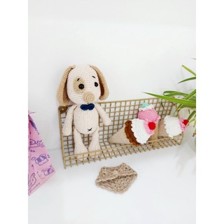 Chó Henry bằng len sợi, cún bông móc len handmade