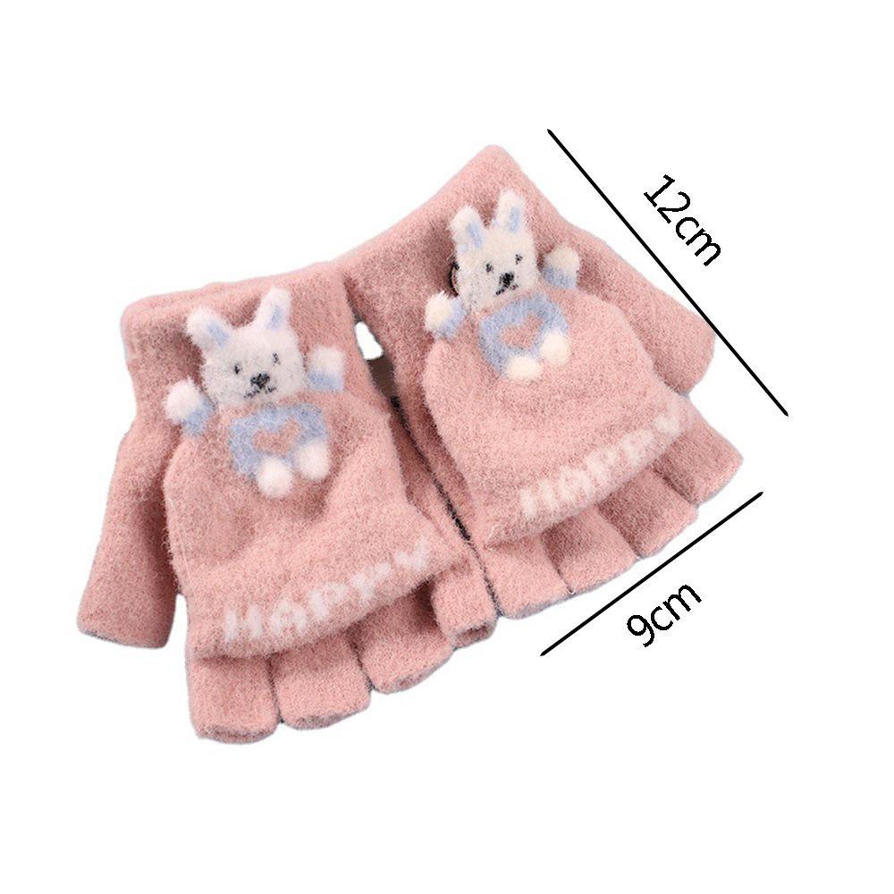 Găng Tay Len Hở Ngón Hình Thỏ Dễ Thương