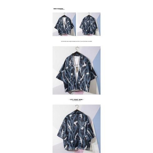 Áo Khoác Kimono Tay Ngắn Chống Nắng Thời Trang Cho Cặp Đôi