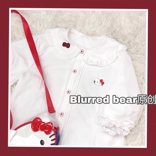 blouse thêu hình hello kitty hãng blurred bear