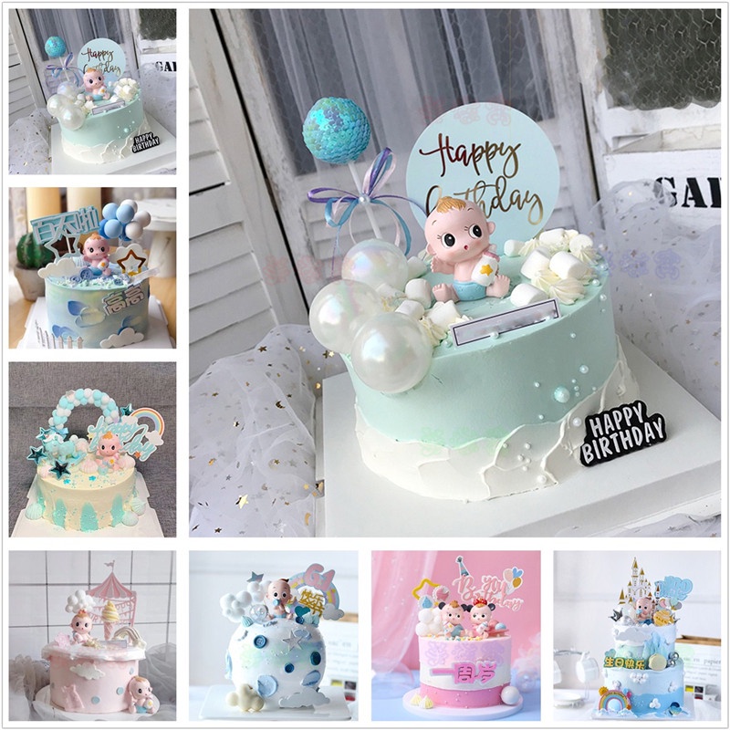 Phụ Kiện Trang Trí Bánh Sinh Nhật Dễ Thương Cho Bé