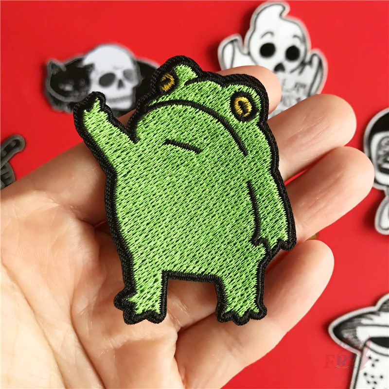 ☸ Hip-Hop Art - Punk Iron-On Patch ☸ 1Pc Frog Alien Ghost Skull DIY Sew on Iron on Badges Patches