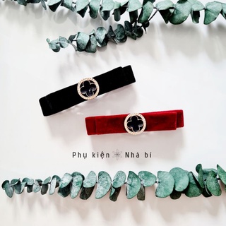 Kẹp tóc nơ nhung dáng mảnh thanh lịch