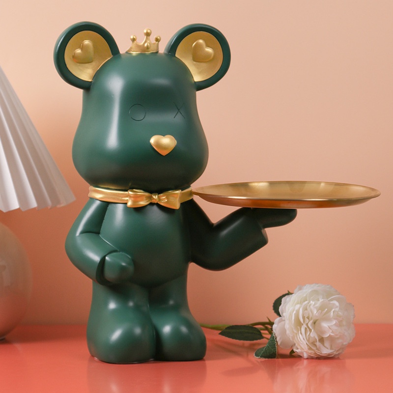 Lithium067 Tượng Gấu bê khay đựng mỹ phẩm trái cây trang trí nhà cửa quà tặng sinh nhật khai trương nhiều màu Tượng gấu Dòng chảy nhựa cao cấp Màu sắc tươi sáng tự nhiên Tranh vẽ tay Tinh tế hung bạo cho văn phòng tại nhà