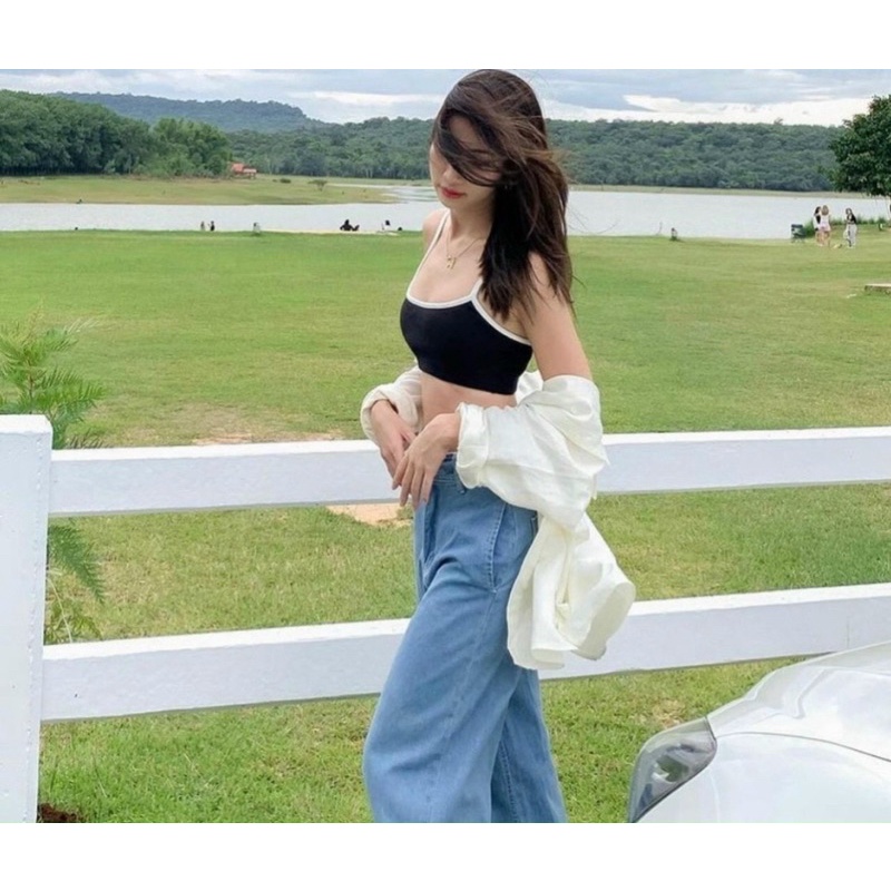 ÁO GÂN CROP 2 DÂY (3 màu)