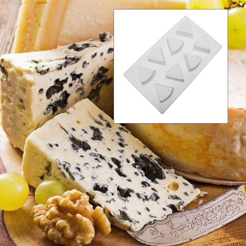 Khuôn Làm Bánh 8 Ngăn Chống Dính Đa Năng Hình Miếng Phô Mai Dễ Thương Cho Nhà Bếp