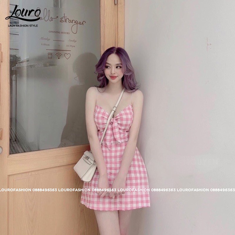 Váy 2 dây caro dây mảnh, mẫu váy hè nữ đi biển, đi chơi, có thể mặc kết hợp áo khoác ngoài hoặc không đều đẹp -L066 | BigBuy360 - bigbuy360.vn