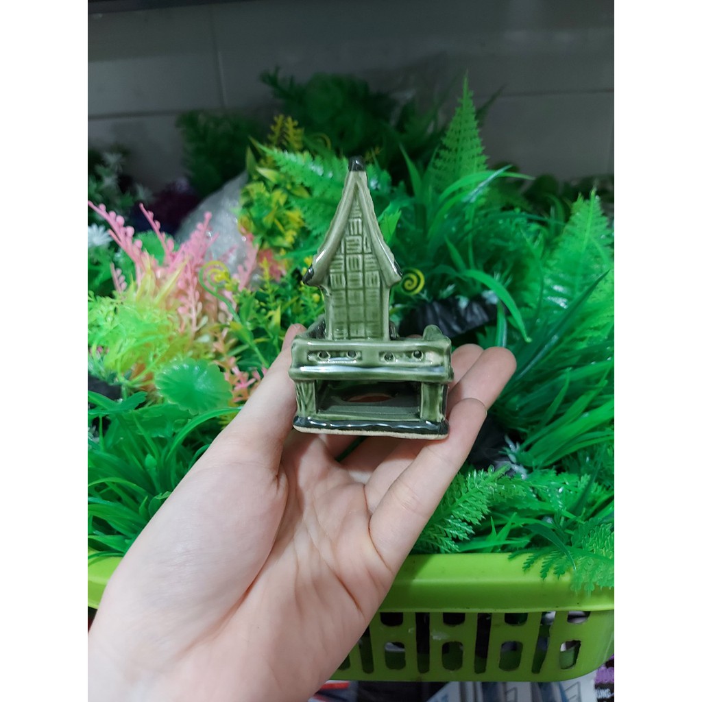 Phụ kiện trang trí bể cá: Mẫu nhà sàn đôi