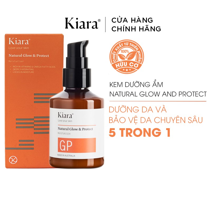 Bộ đôi Chấm mụn Tea Tree Oil 10ml và Kem dưỡng ẩm phục hồi da Kiara Natural Glow & Protect