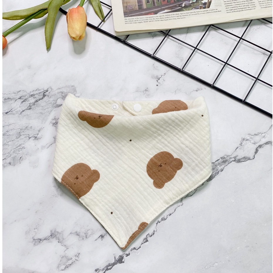 Yếm tam giác, yếm xô muslin, yếm dãi, khăn ăn dặm cho bé thoáng mát, thấm hút cực nhanh