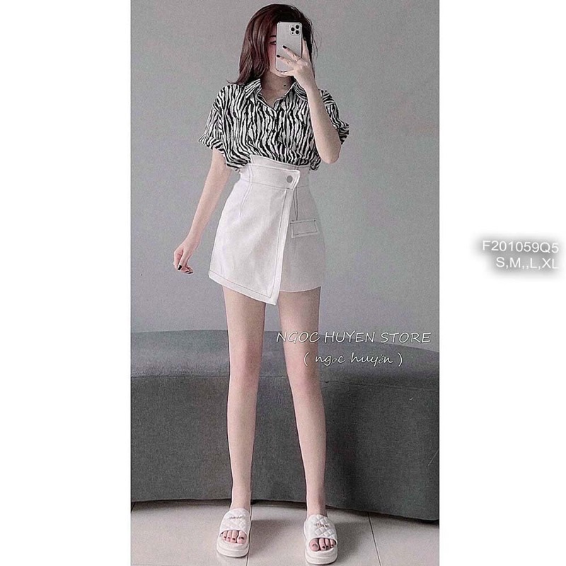 Quần giả váy ngắn đắp tà
