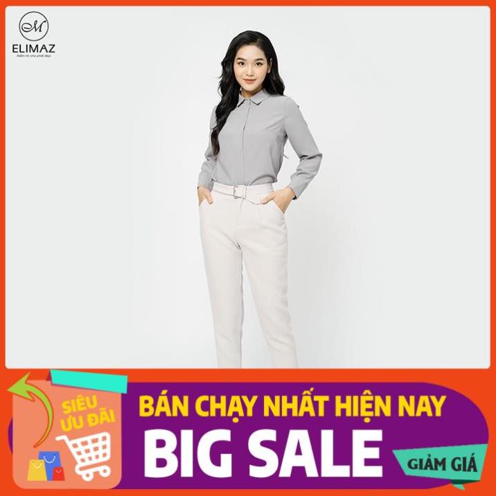 Quần tây âu công sở nữ lưng cao đai vuông sang trọng, vải tuyết mưa hàn, dày dặn ELIMAZ EQ21.021