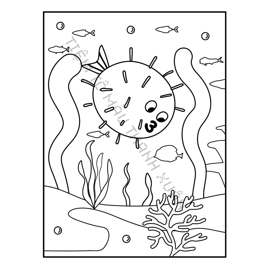 Set 50 Tờ Tranh Tô Màu Thế Giới Dưới Biển Cho Bé Tô Màu Sáp, Màu Chì - Tiệm Tô Màu Thanh Xuân