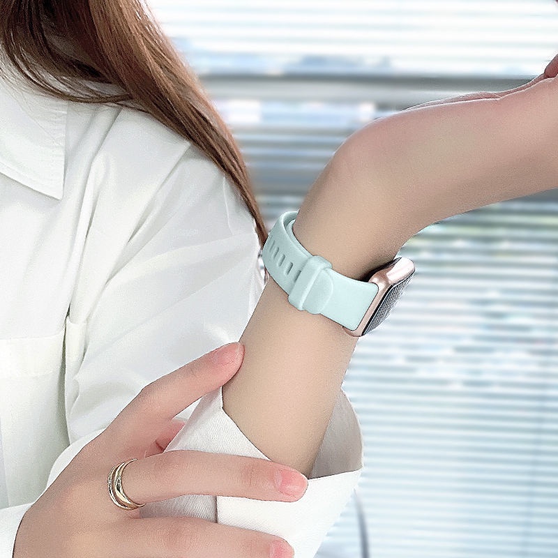 Hàng Mới Về Dây Đeo Thay Thế Bằng Silicon Màu Macaron Xanh Dương Cho Huawei Band 7