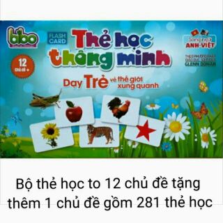 Bộ thẻ học thông minh Flash card song ngữ Bibo loại to