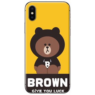 Ốp lưng IPhone X, XS, XS Max in hình Gấu Brown nền vàng