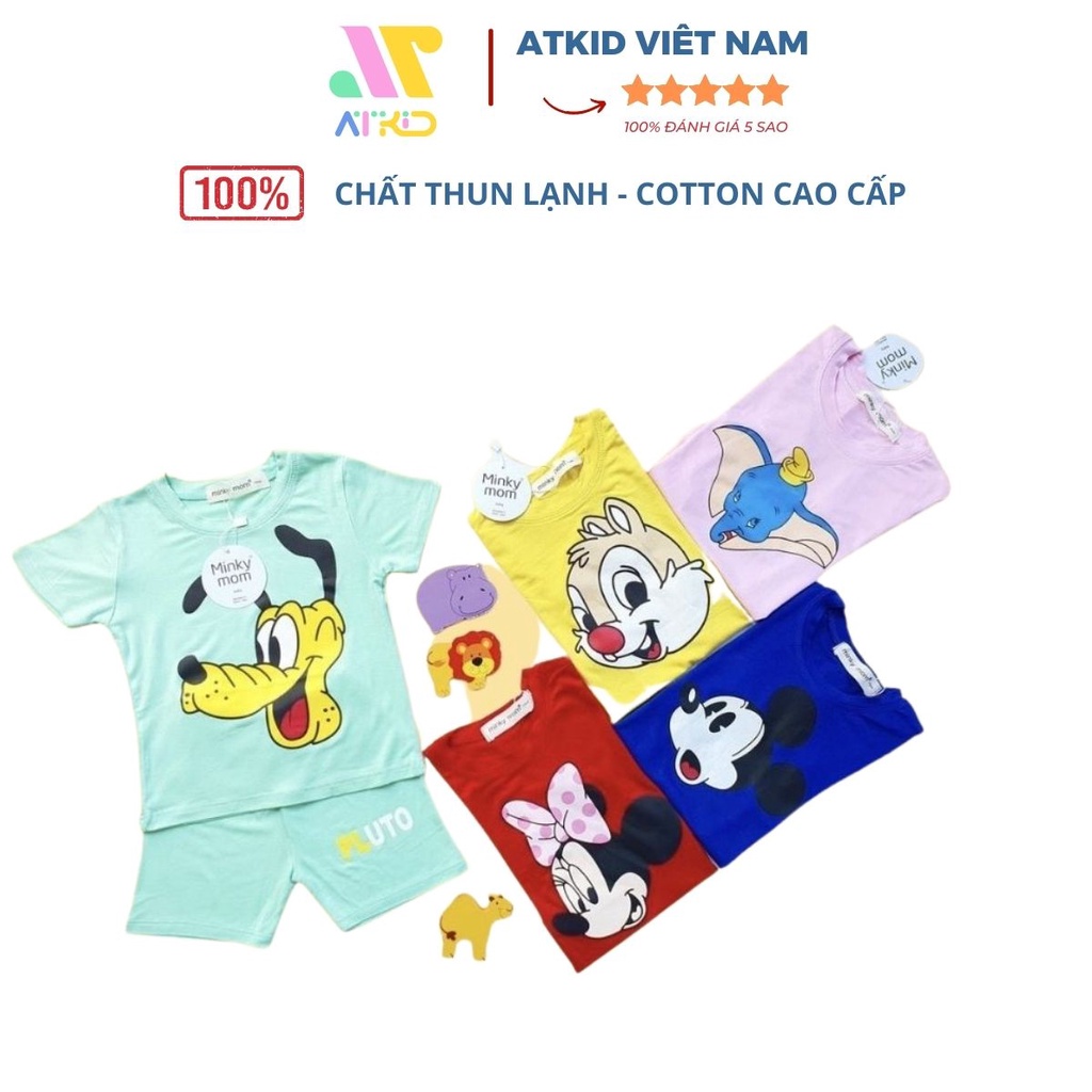 Bộ cộc tay cho bé, Bộ cộc tay DISNEY cho bé trai bé gái, chất thun lạnh cao cấp siêu mềm siêu mát MINKY MOM