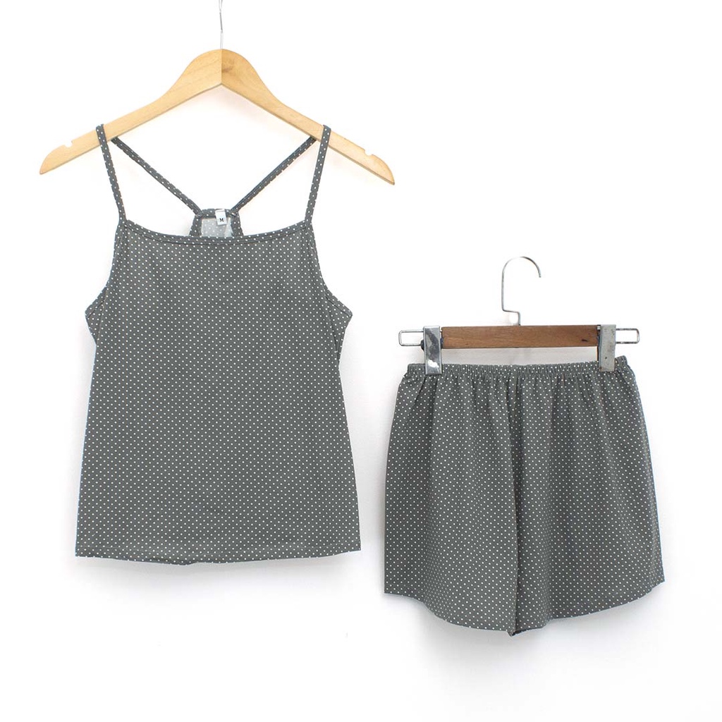 Đồ ngủ 2 dây thun cotton 4 chiều chấm bi siêu mềm mịn size 40kg-65kg - Đồ mặc nhà nữ ĐBCB