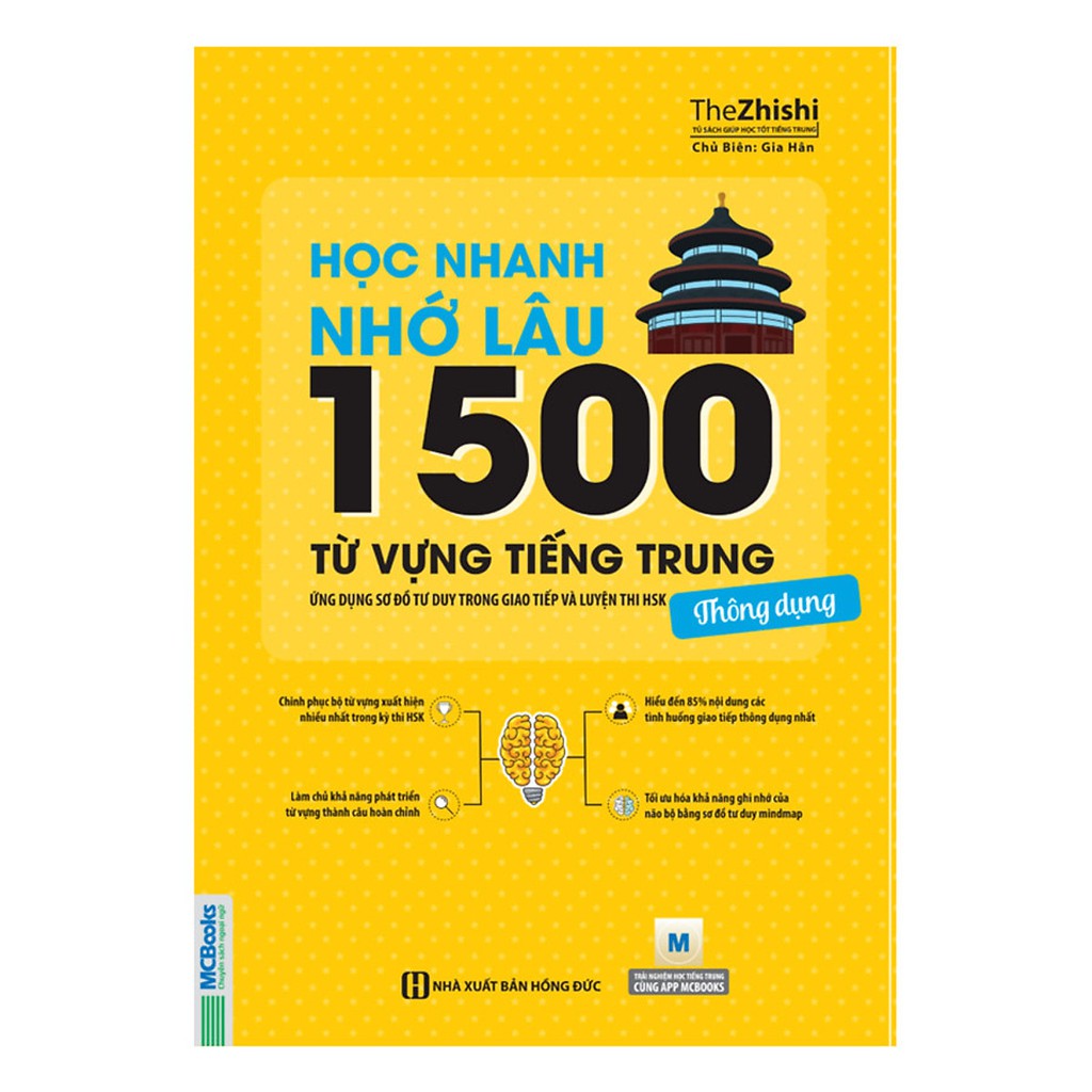 Sách - Học Nhanh Nhớ Lâu 1500 Từ Vựng Tiếng Trung Thông Dụng - MCBooks