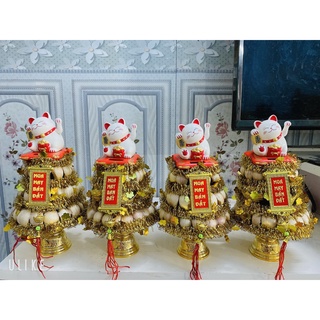 Tháp tỏi tháp thần tài ông địa mèo tỏi - tháp tỏi thờ thần tài chiêu tài hút lộc chưng ban thần tài