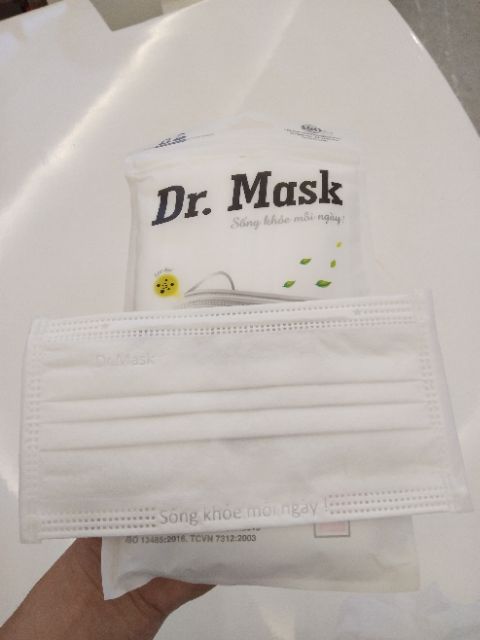 Gói 10 Khẩu Trang Dr Mask Màu Trắng 3 Lớp