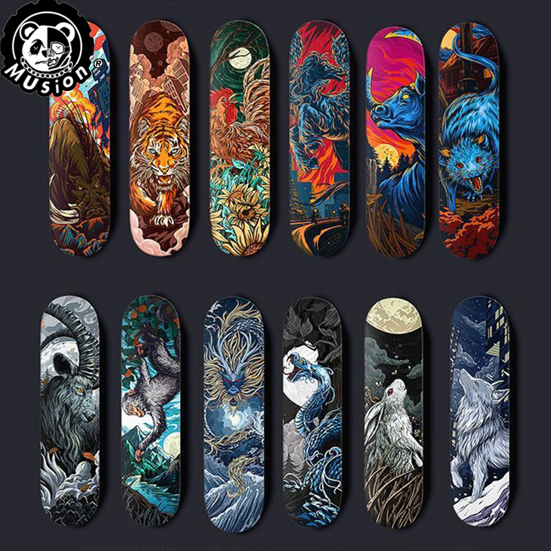 Cool Feel 12 Chinese Zodiac Printed A Pair（2PCS）UPF 50+ Tattoo Sleeves Anti-UV/Dust Hand Sock Arm Sleeves For Riding Motorcycle Bicycle  Fishing Men Unisex