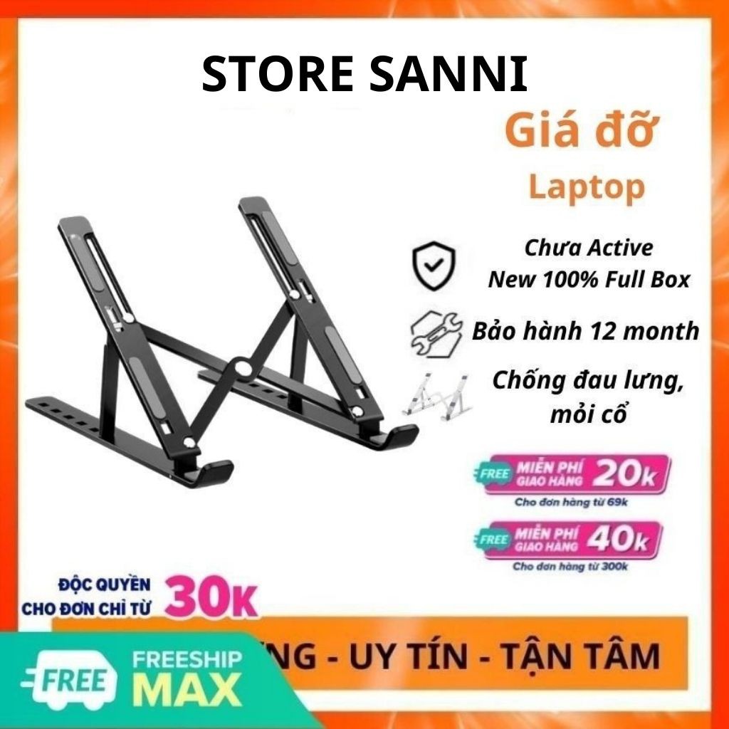 Giá đỡ máy tính xách tay bằng hợp kim nhôm, có thể gập lại, chống rung, thiết kế tản nhiệt cho máy tính laptop | BigBuy360 - bigbuy360.vn