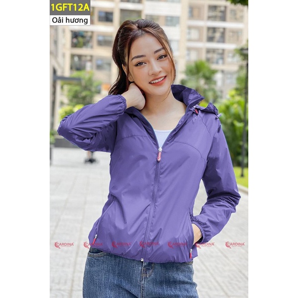 Áo Khoác Gió Nữ 2 Lớp Vân Xước CARDINA Cản Gió Chống Nước - Kèm Túi Đựng Siêu Gọn