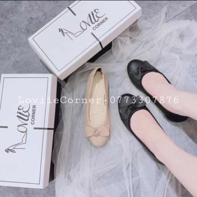 LOVIIECORNER- GIÀY BÚP BÊ BỆT DA THẬT CÔNG SỞ - GIÀY BỆT NỮ MŨI TRÒN NƠ ĐẾ MỀM CAO SU -BÚP BÊ BỆT NỮ MŨI TRÒN - B200307