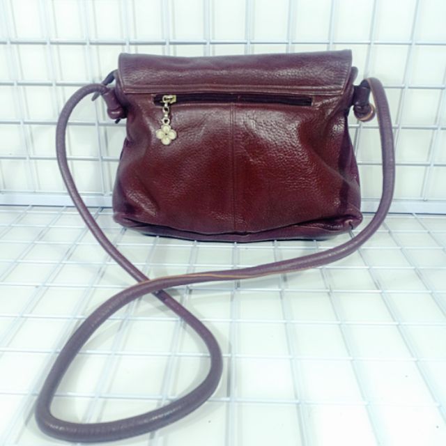 Túi đeo chéo tua rua da thật secondhand  240315