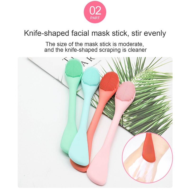 Cọ Silicone Hai Đầu Dùng Rửa Mặt Trang Điểm Tiện Dụng