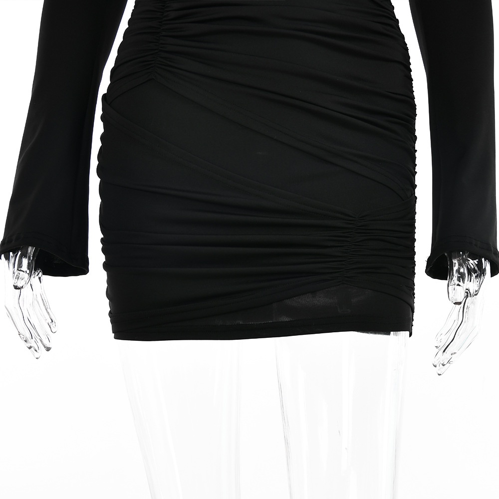 Đầm Dài Tay Cổ Vuông Thiết Kế Quyến Rũ Thời Trang Dành Cho Nữ