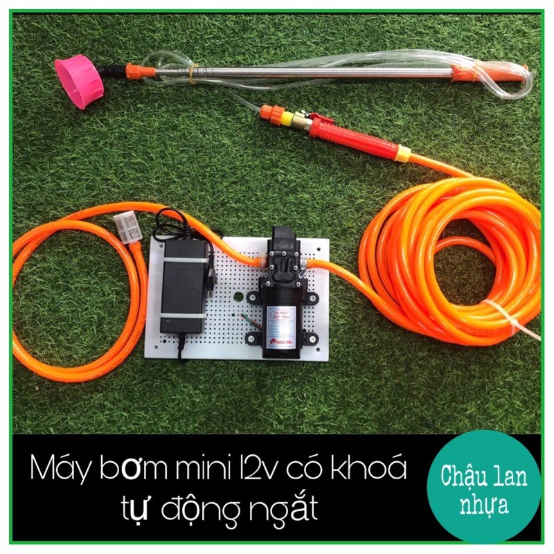 Máy bơm tưới mini 12v có khoá nước tự động ngắt