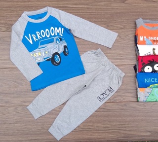 Bộ cotton bé trai sz 1-7y ( 10-25kg)