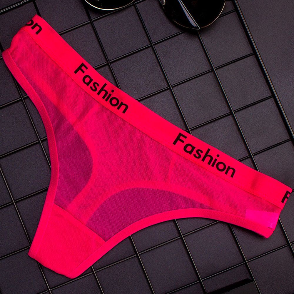 DORAW Fashion Mesh Briefs Sporty Style Transparent Women Underwear Sexy Lingerie Seamless Thongs Ladies Cotton Panties/Multicolor