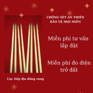 Cọc tiếp địa đồng vàng dài 1m, phi 14, phi 16 (liên hệ qua phần chat nếu cần hỗ trợ đặt hàng, vận chuyển)