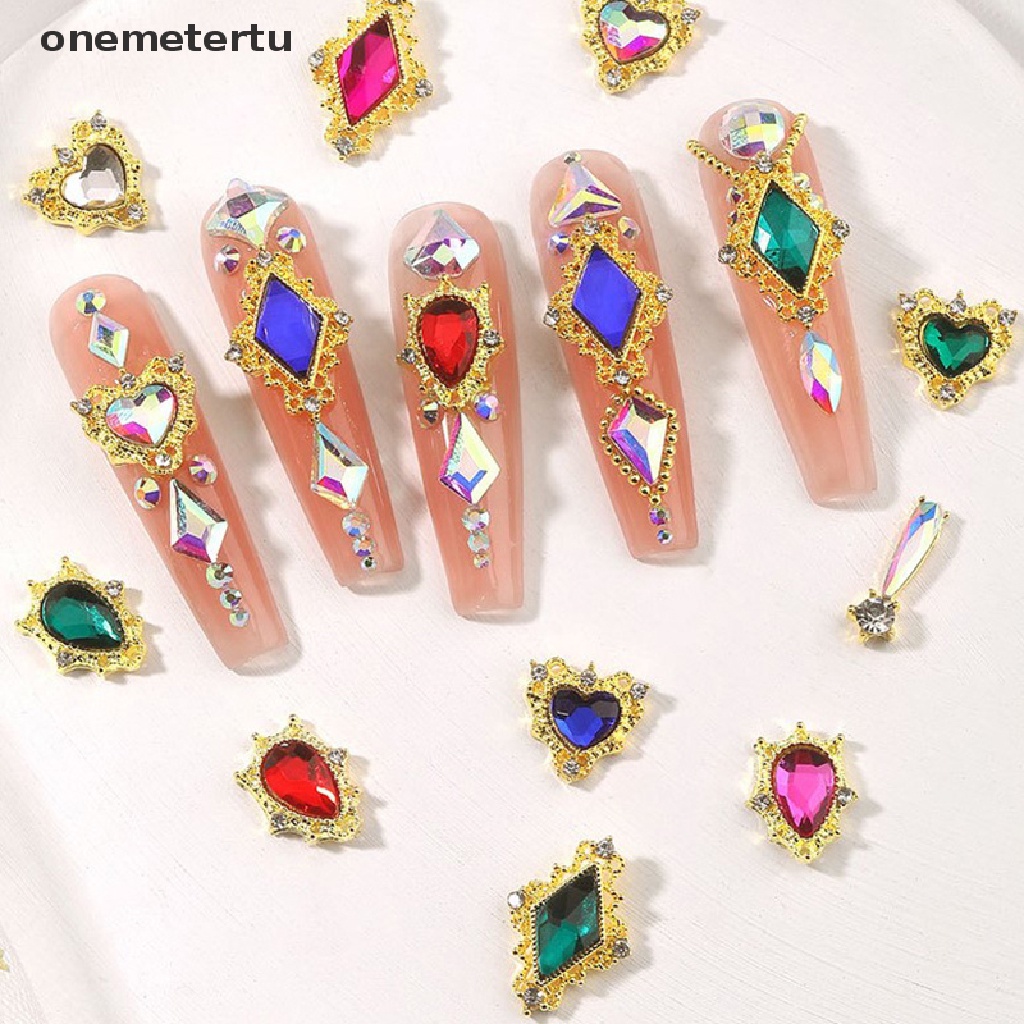 Set 10 Phụ Kiện Trang Trí Móng Tay Nghệ Thuật Bằng Hợp Kim Hình AB