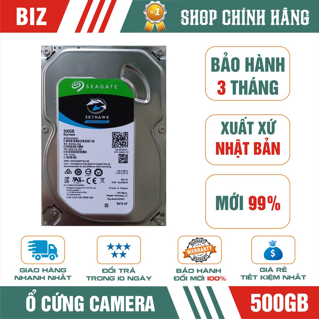 Ổ cứng HDD PC - CAMERA 6TB | 4TB | 2TB | 1TB | 500GB - Bảo hành 3 Tháng -  1 đổi 1 !!! Tặng kèm cáp sata!