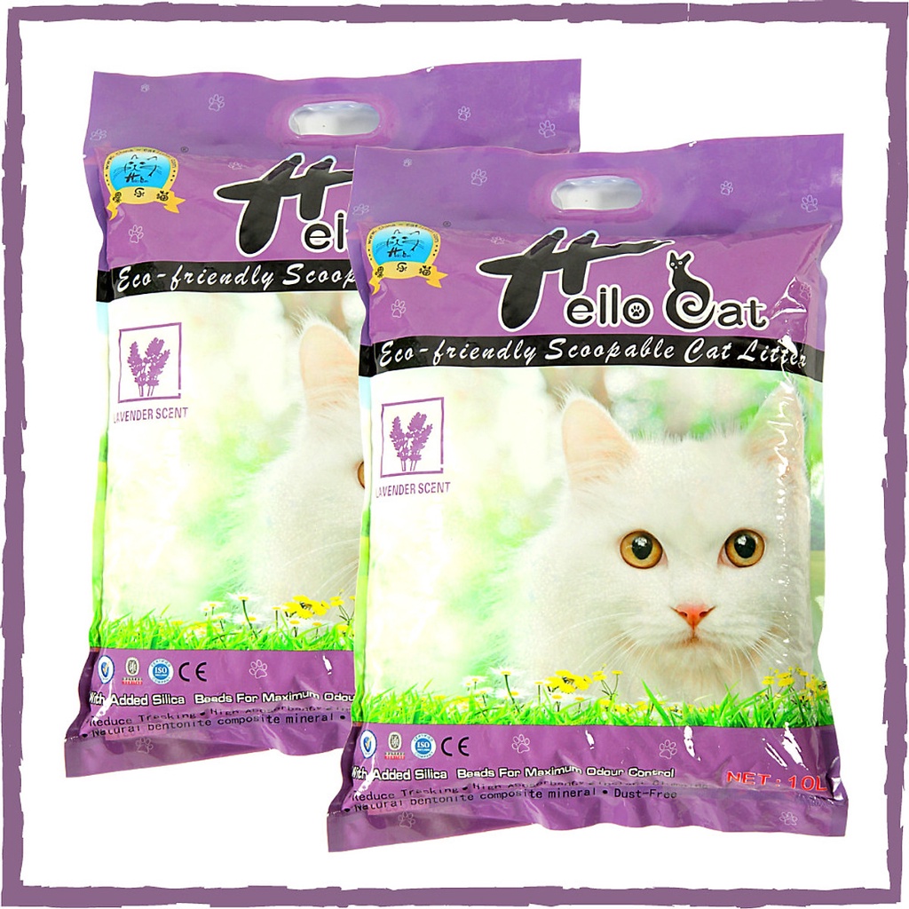 Cát vệ sinh từ đất sét cho mèo Hello Cat 10L/7kg - Petemo Pet Shop