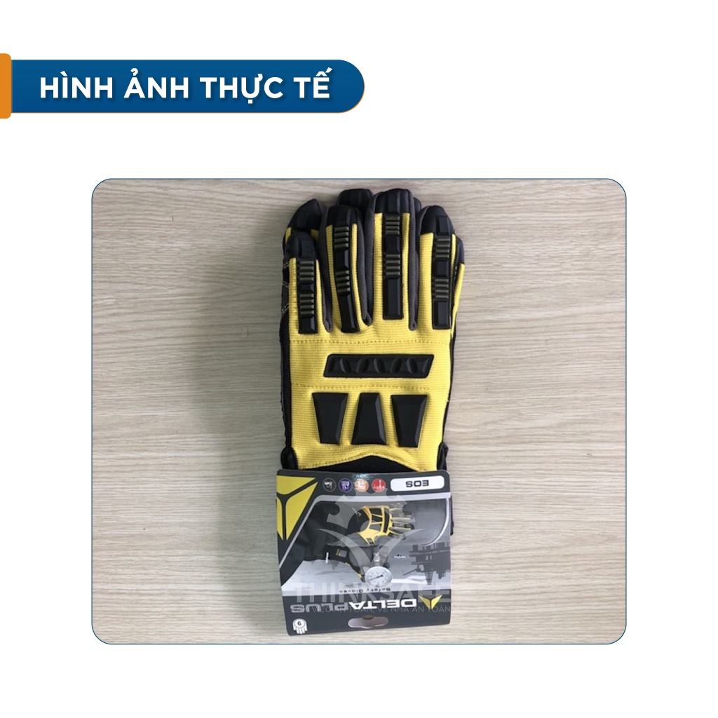 Găng tay bảo hộ Delta Plus EOS VV900 chống rung, chống va đập máy móc, găng chống dập ngón - THINKSAFE