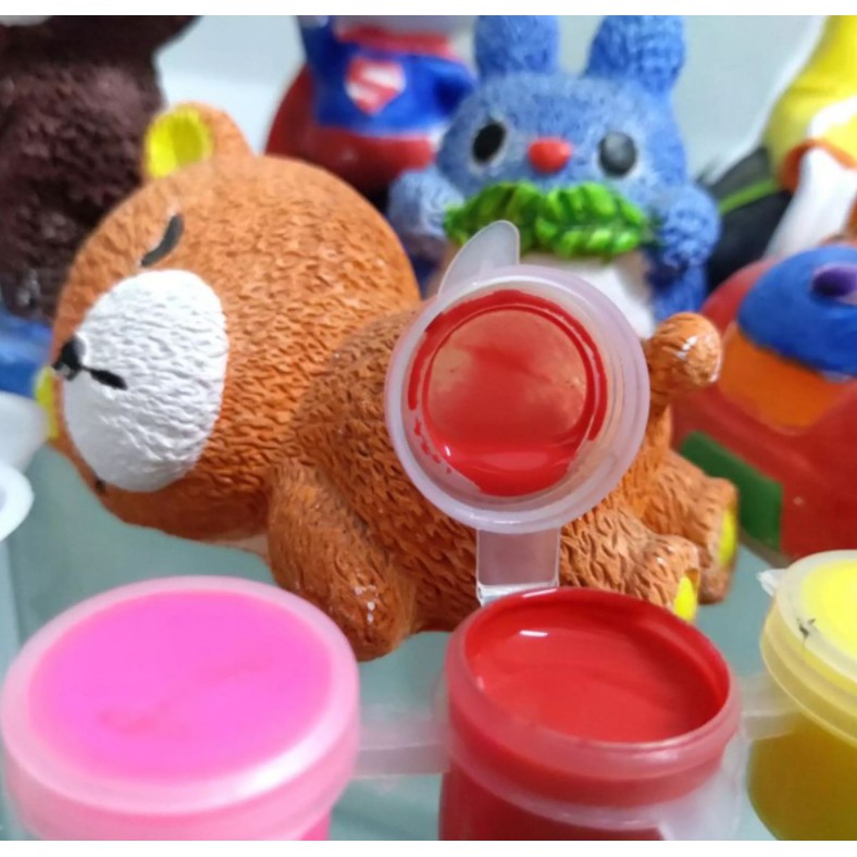 Tô tượng thạch cao 10 tượng + màu+ cọ vẽ. Tượng thạch cao
