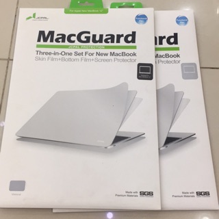 Bộ dán 3 trong 1 JCPAl cho Macbook 12" màu đen và bạc